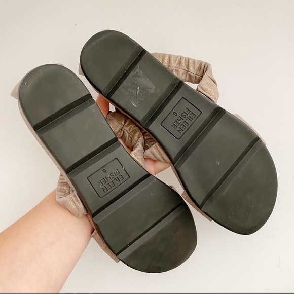 Eileen Fisher Dylan Metallic Suede Strap Sandals - Picture 9 of 10